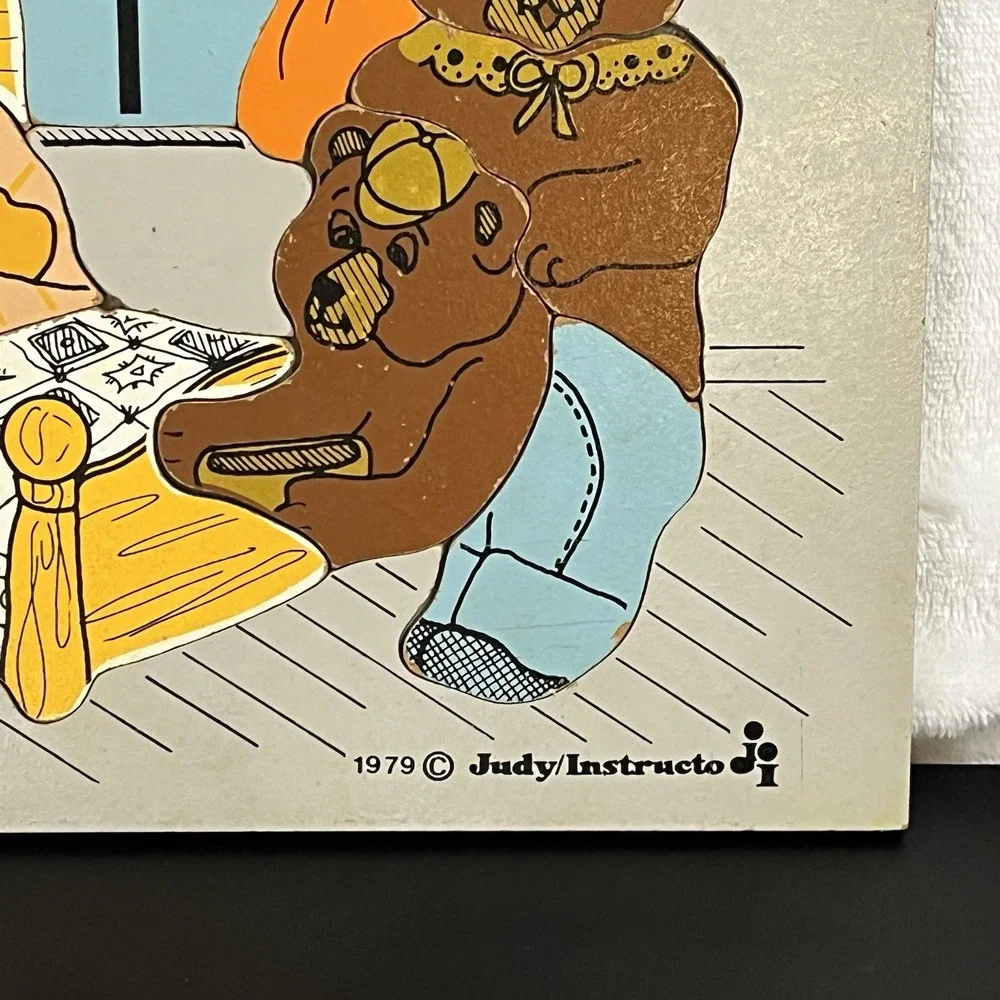 Vintage 1979 Judy Wooden Puzzle GOLDILOCKS and the THREE BEARS #J106007 14pc USA